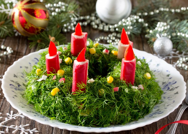 Салат «Новогодние свечи»