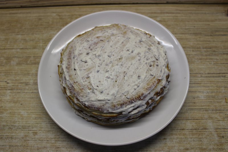 Домашний блинный торт с творожным кремом и шоколадом: пошаговый фото рецепт