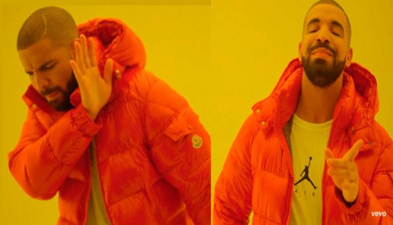 Мем с Дрейком: шаблон и смысл мема с парнем в оранжевой куртке