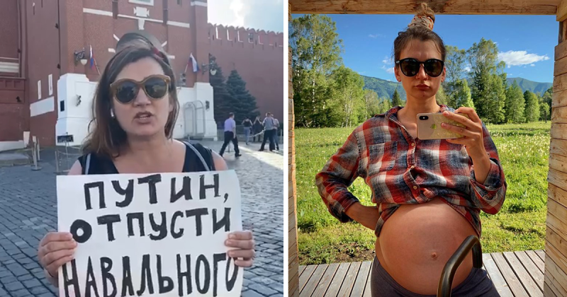 Актриса Вилкова родила сына после задержания на пикете за Навального
