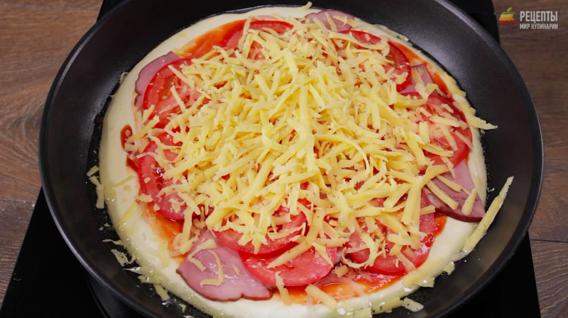 ВИДЕО-РЕЦЕПТ: Пицца на сковороде за 10 минут