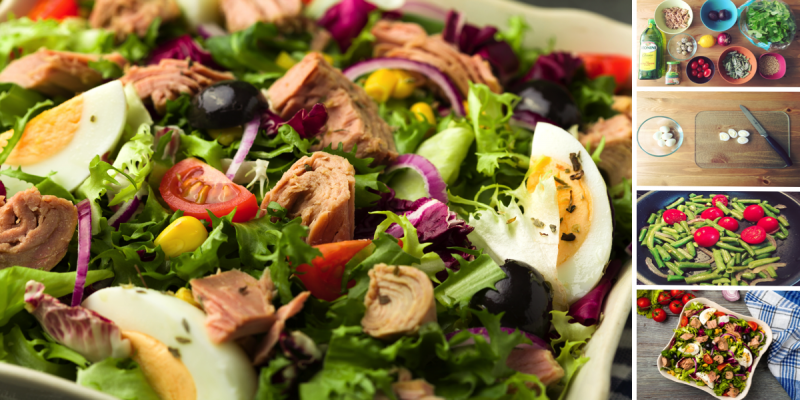 Самый вкусный салат с консервированным тунцом, яйцами и овощами: пошаговый фото рецепт