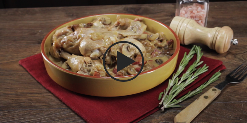 Курица в сливочном соусе с белым вином: видео-рецепт