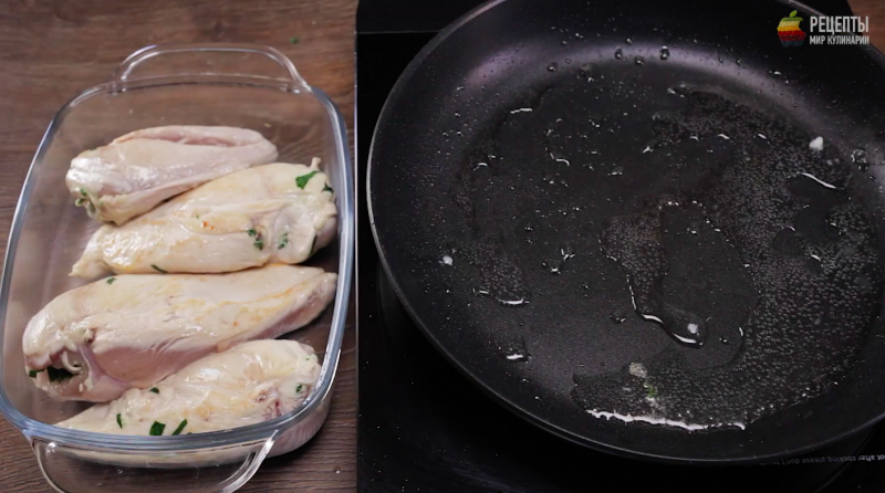 Фаршированная курица в молочном соусе с чесноком: видео-рецепт