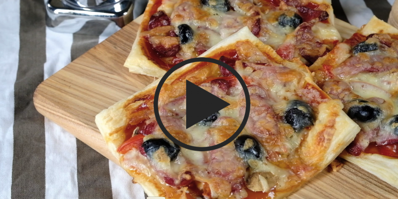 Пицца из слоеного теста: видео-рецепт