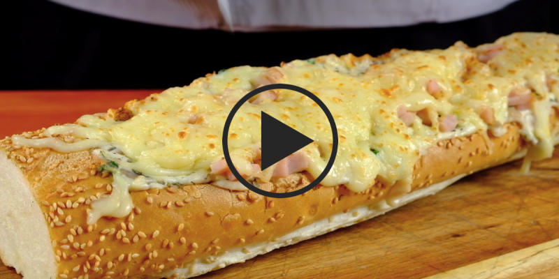Хрустящие хлебные лодочки с грибной начинкой: видео-рецепт