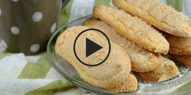 Бисквитное печенье “Савоярди”: видео-рецепт