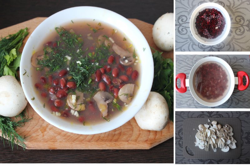 Пошаговый фото-рецепт: Тосканский грибной суп с фасолью