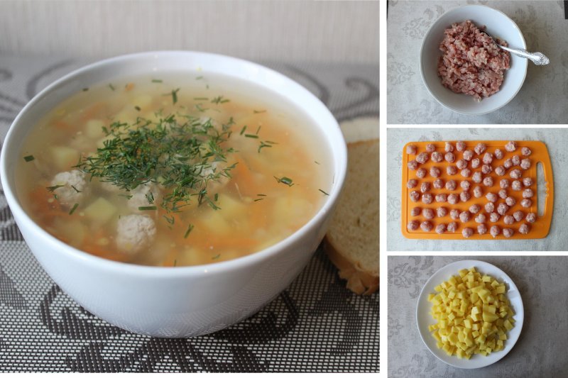 Пошаговый фото-рецепт: Картофельный суп с фрикадельками