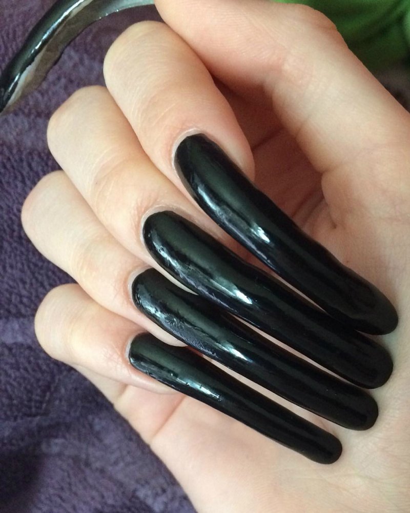 Черные ногти длинные 2 см