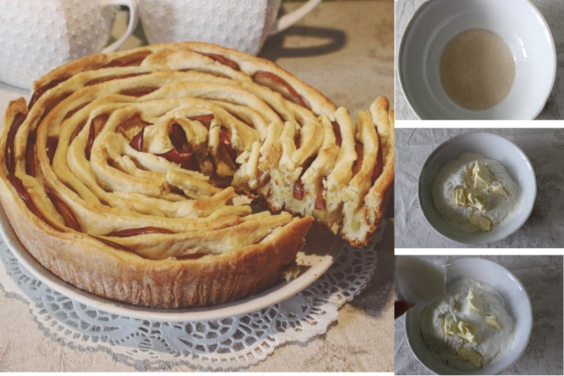 Яблочный пирог "Роза": пошаговый фото рецепт