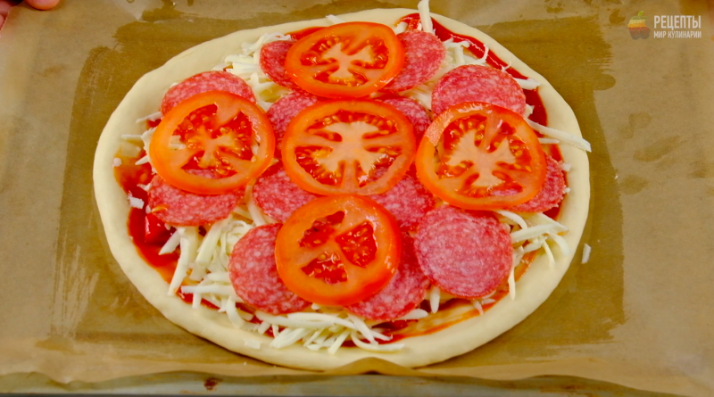 Видео-рецепт: Пицца на тонком тесте