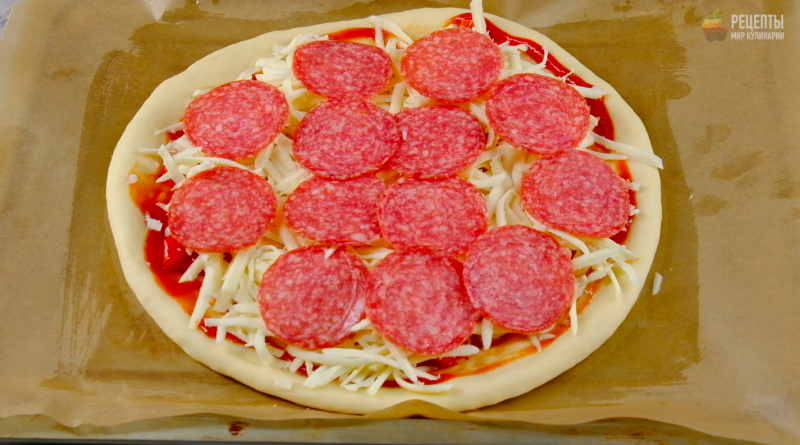 Видео-рецепт: Пицца на тонком тесте